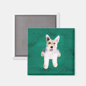 Aimant Schnauzer Miniature Dog Eau Couleur Art Peinture (Recto/Verso)