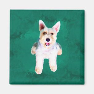 Aimant Schnauzer Miniature Dog Eau Couleur Art Peinture