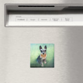 Aimant Schnauzer Miniature Dog Eau Couleur Art Peinture (In Situ (Lave-vaisselle))