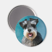 Aimant Schnauzer Miniature peinture couleur de l'eau (Recto/Verso)