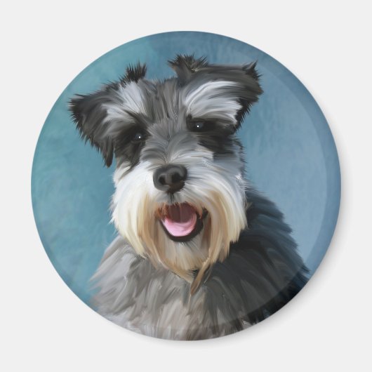 Aimant Schnauzer Miniature peinture couleur de l'eau (Devant)