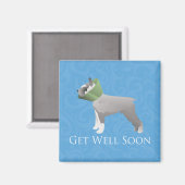 Aimant Schnauzer va bien bientôt design (Recto/Verso)