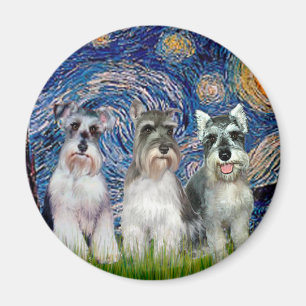 Aimant Schnauzers (trois) - Starry Night