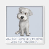 Aimant Schnoodle (blanc) favori (Devant)