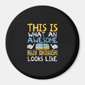 Aimant School Bus Driver Graphic Gift, School Bus Design (Devant)