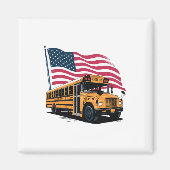 Aimant School Bus Driver Usa Flag  (Devant)