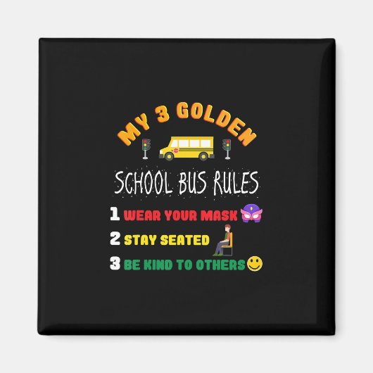 Aimant School Bus Rules For Students Funny School Bus (Devant)