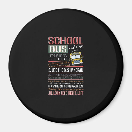 Aimant School Bus Safety Rules T , School Bus Driver (Devant)