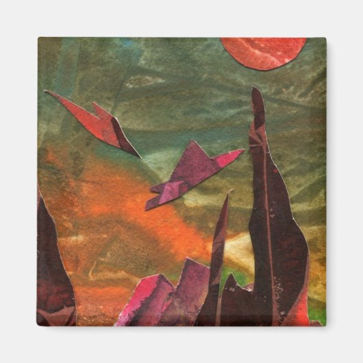 Aimant Sci-Fi "Oiseaux de feu" formes de vie alien en vol (Devant)
