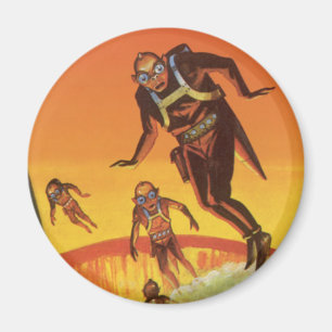 Aimant Science-fiction vintage, aliens de la science-fict
