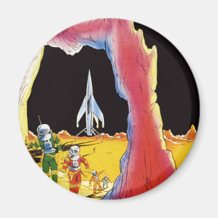 Aimant Science-fiction vintage, Aliens de Sci Fi sur la p