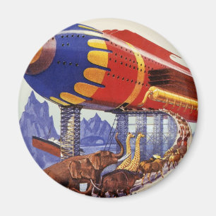 Aimant Science-fiction vintage, animaux sauvages de Noah'