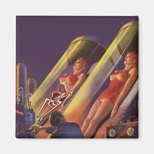 Aimant Science-fiction vintage, scientifiques de la scien (Devant)