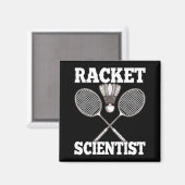 Aimant Scientifique de raquette drôle de badminton (Recto/Verso)