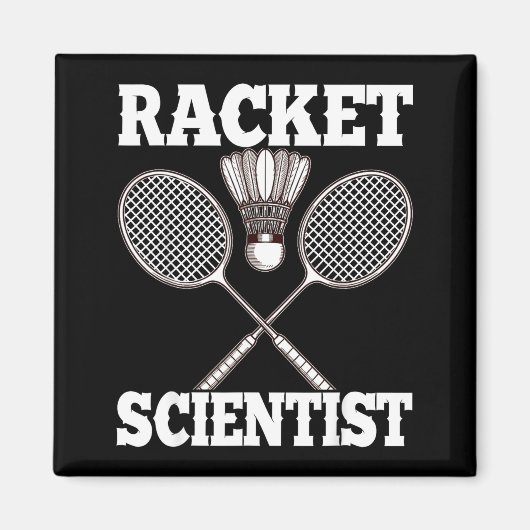 Aimant Scientifique de raquette drôle de badminton (Devant)