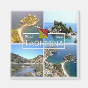 Aimant SCL017 TAORMINA Isola Bella, Mosaïque, Réfrigérate