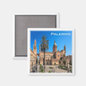 Aimant SCL030 PALERMO, Panorama, Sicile, Italie Fridge (Recto/Verso)
