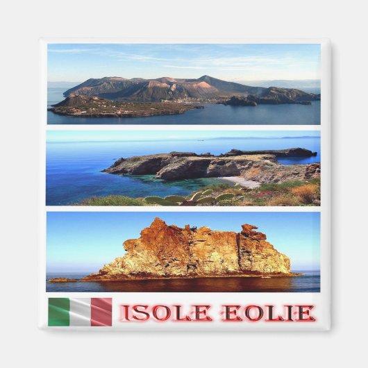 Aimant SCL032 ÎLES ÉOLIENNES - Mosaïque - Sicile - Réfrig (Devant)