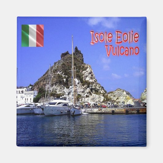 Aimant SCL035 ÎLES AEOLIENNES, Volcano, Sicile. Réfrigéra (Devant)