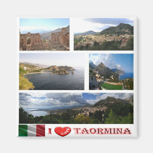 Aimant SCL062 TAORMINA I Love - Mosaïque - Sicile - Frigo