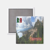 Aimant SCL066 TAORMINA, Vue aérienne, Sicile, Réfrigérate (Recto/Verso)