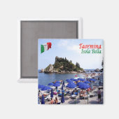 Aimant SCL067 TAORMINA, Isola Bella, Sicile, Frigo (Recto/Verso)
