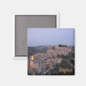 Aimant SCL072 RAGUSA par nuit, Sicile, Italie, Frigo (Recto/Verso)