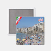 Aimant SCL083 CEFALU' - Beach - Sicily - Italy - Fridge (Recto/Verso)