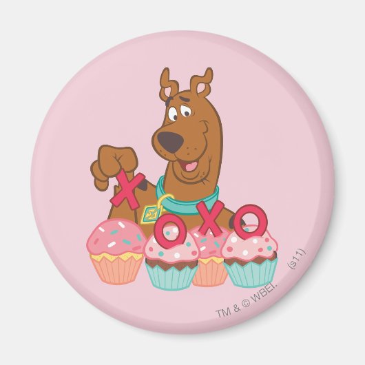 Aimant Scooby Doo - Scooby XOXO Cupcakes (Devant)