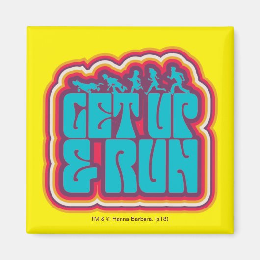 Aimant Scooby et le graphique "Get Up & Run" (Devant)