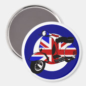 Aimant scooter britannique mod sur la cible (Recto/Verso)