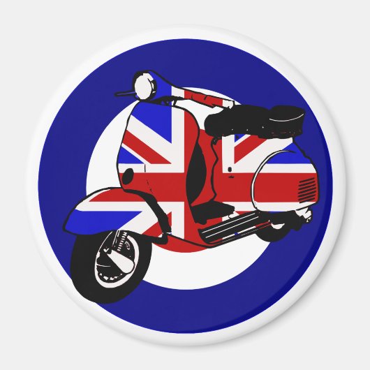 Aimant scooter britannique mod sur la cible (Devant)