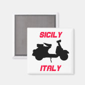 Aimant Scooter, Sicile, Italie (Recto/Verso)