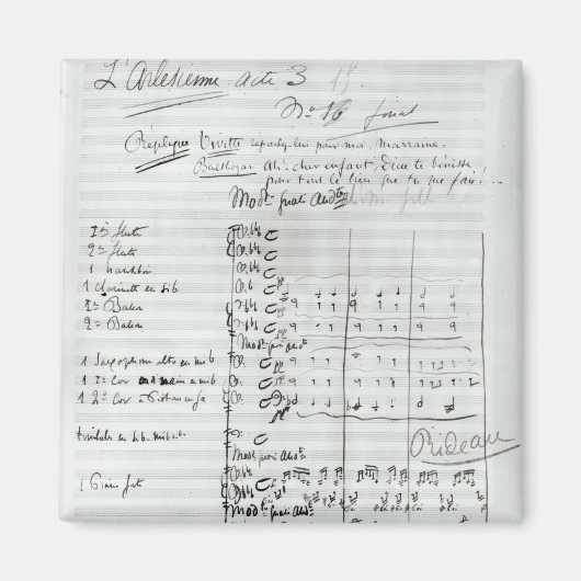 Aimant Score autographe de l'acte III (Devant)