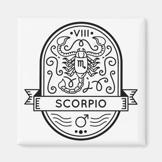 AIMANT SCORPIO SYMBOLE DE BADGE ZODIAC (Devant)