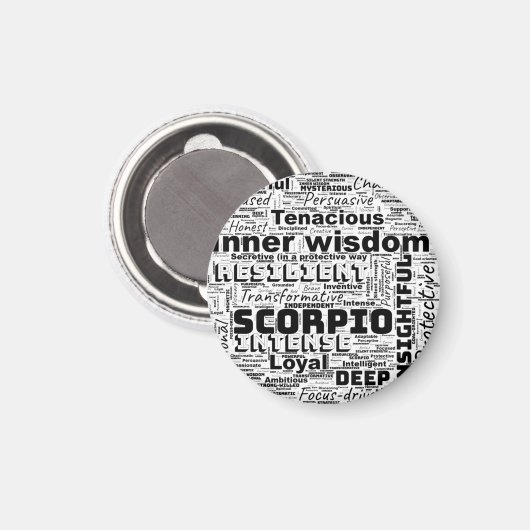 Aimant Scorpio Zodiac Mot Cloud Inspiration (Recto/Verso)
