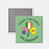 Aimant Scotland Rampant USA Irlande Drapeaux Shamrock Nom (Recto/Verso)