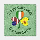 Aimant Scotland Rampant USA Irlande Drapeaux Shamrock Nom (Devant)