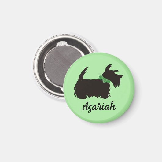Aimant Scottie dog Magnet, Scottish terrier Button (Recto/Verso)