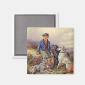 Aimant Scottish boy with wolfhounds in a Highland landsca (Recto/Verso)