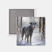 Aimant Scottish Deerhound Laissez-le neiger Noël (Recto/Verso)