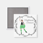 Aimant Scottish Highland Dancer Celtic Knotwork Green (Recto/Verso)