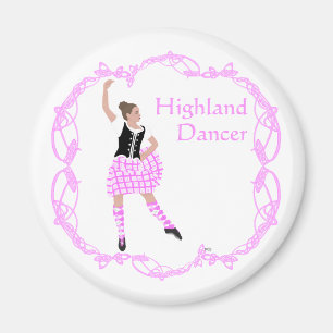 Aimant Scottish Highland Dancer Celtic Knotwork rose