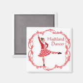 Aimant Scottish Highland Dancer Celtic Knotwork Rouge (Recto/Verso)