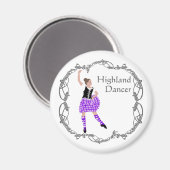 Aimant Scottish Highland Dancer Celtic Knotwork violet (Recto/Verso)
