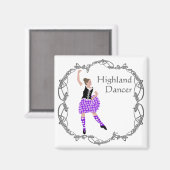 Aimant Scottish Highland Dancer Celtic Knotwork violet (Recto/Verso)