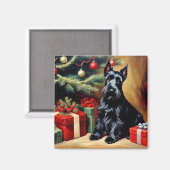 Aimant Scottish Terrier à Noël (Recto/Verso)
