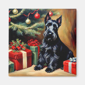 Aimant Scottish Terrier à Noël (Devant)