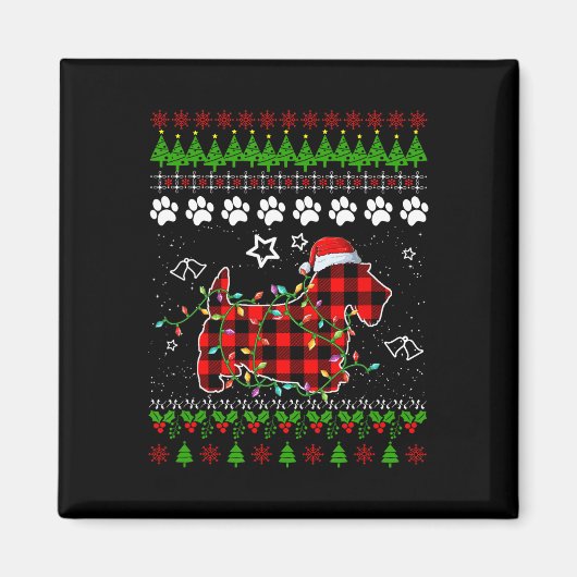 Aimant Scottish Terrier Dog Funny Xmas Ugly Sweater Chris (Devant)
