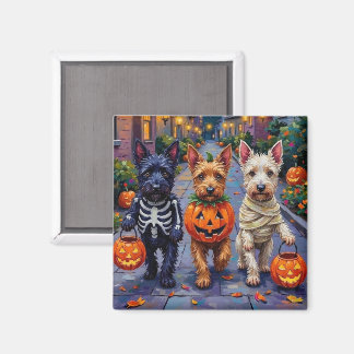 Aimant Scottish Terrier Dogs in Halloween Costumes